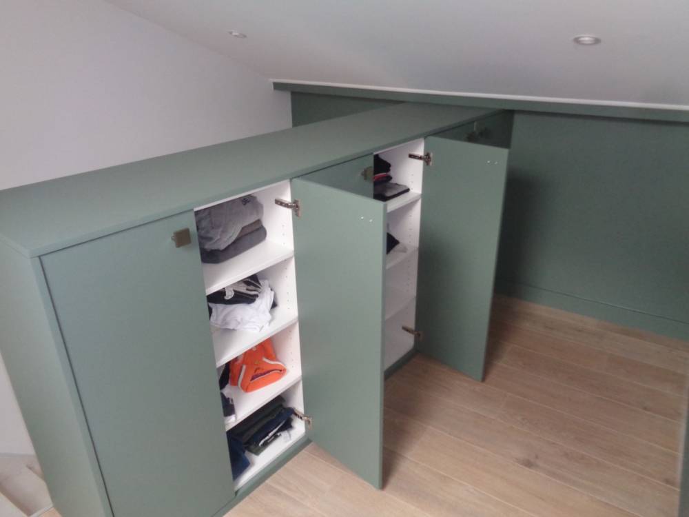 Dressing en mélaminé blanc kaolin et médium peint (4)